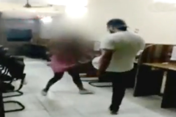 Cop's son thrashes woman