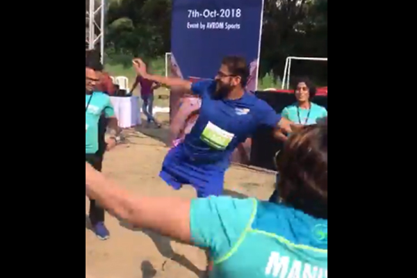 Specially-abled Man in Pune marathon 
