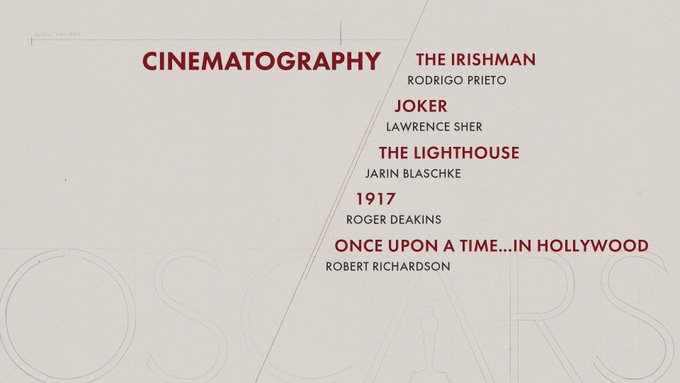 Cinematography Nominees  