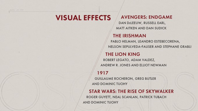 Visual Effects Nominees  