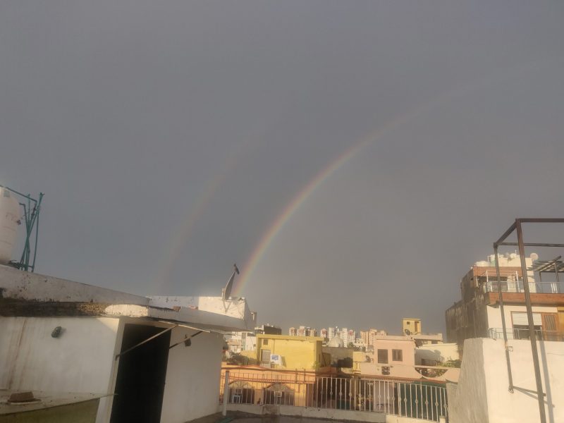 double rainbow in Delhi