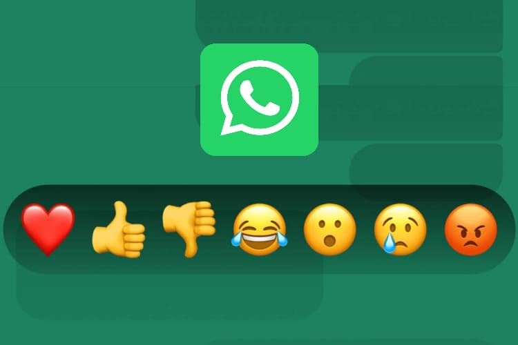 WhatsApp message reaction emojis