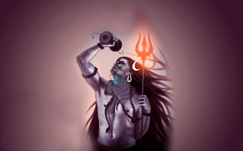 Lord Shiva the flow of knowledge is formed