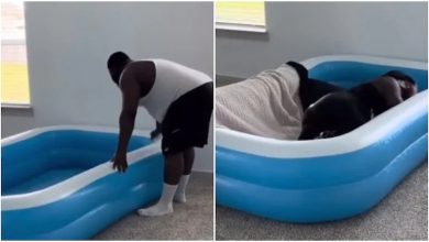 Man pranks wife by replacing bed with inflatable swimming pool. Funny viral video