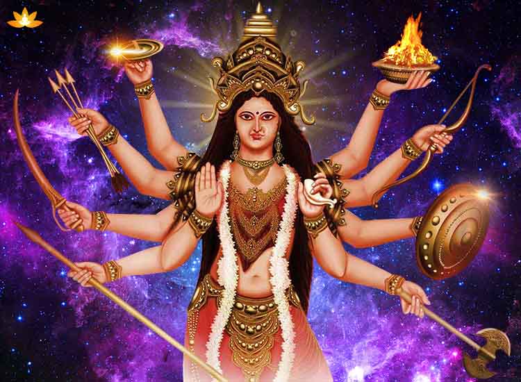 Maa Durga Wielding 10 Weapons