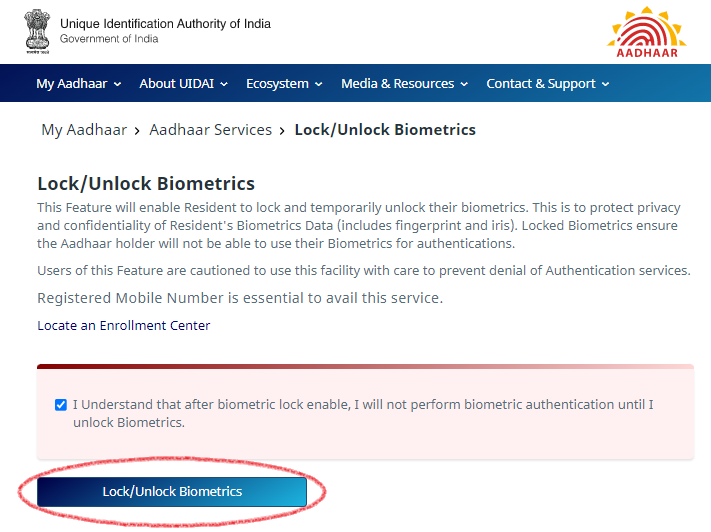 How to Lock Aadhaar Biometric Details: Step by Step Guide