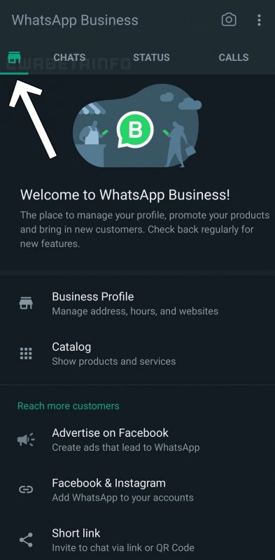Business Tool Tab For WhatsApp Business Users