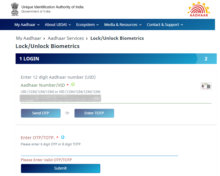 How to Lock Aadhaar Biometric Details: Step by Step Guide