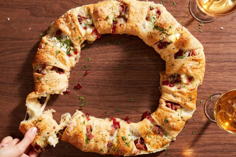 Bacon Brie Crescent Wreath: Christmas Dinner Menu Ideas for a Flavourful Dining Table