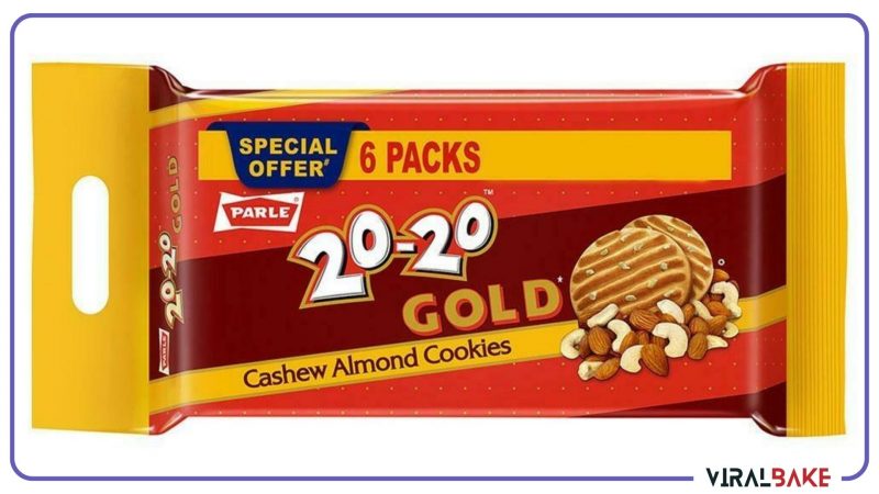Parle 20-20 Cookies - Cashew Almond