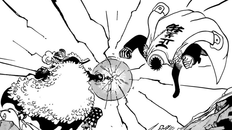 Garp and Marines vs Blackbeard in Egghead Arc