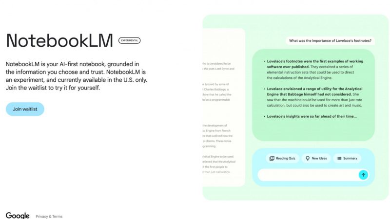 NotebookLM, Google's New AI Powered Notes Making App