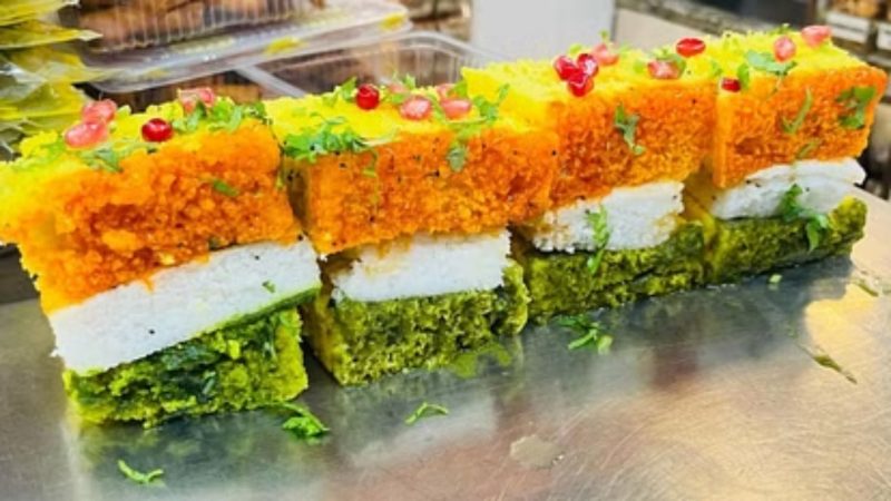 Tricolor Dhokla