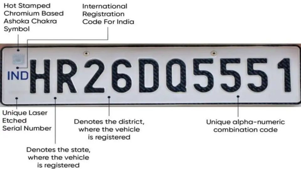 Updated Vehicle Number Plates